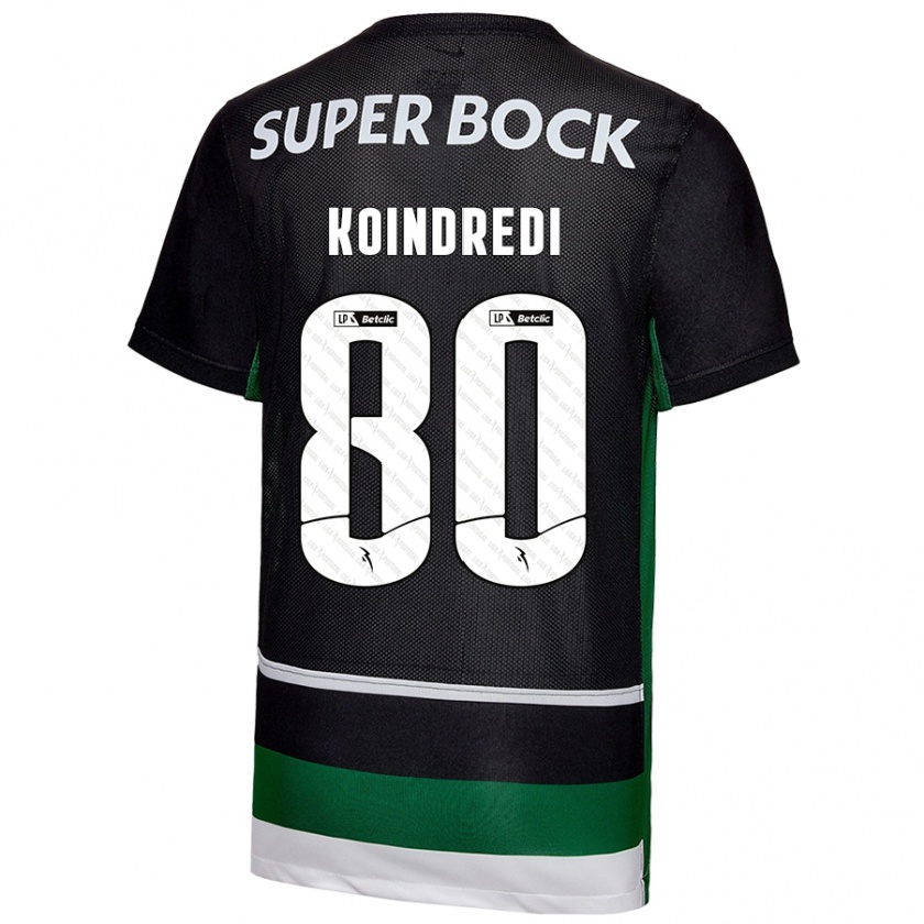 Kandiny Homme Maillot Koba Koindredi #80 Noir Blanc Vert Tenues Domicile 2024/25 T-Shirt