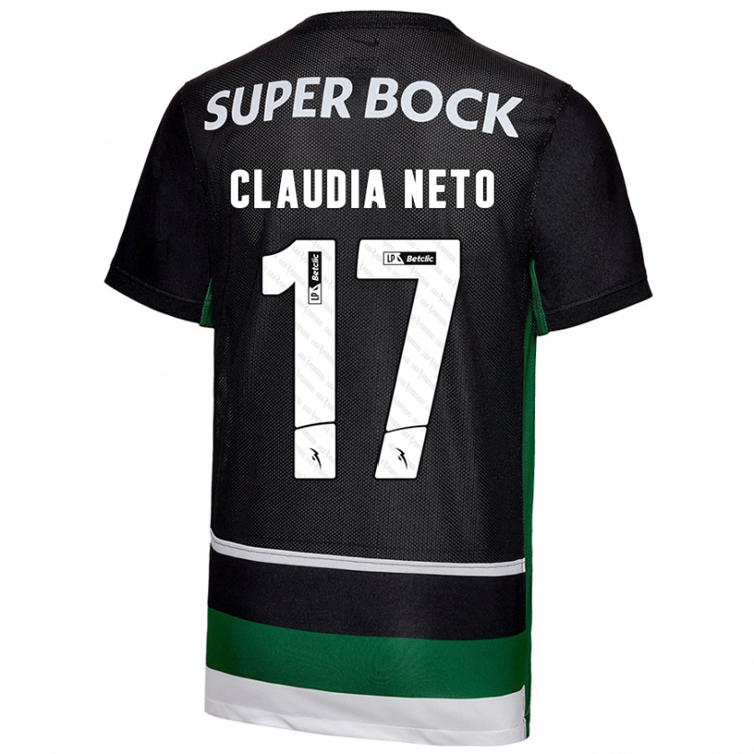 Kandiny Homme Maillot Cláudia Teresa Pires Neto #17 Noir Blanc Vert Tenues Domicile 2024/25 T-Shirt