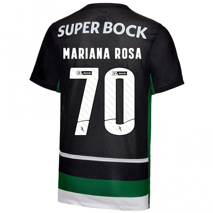 Kandiny Homme Maillot Mariana Silva Pinto Vilaça Da Rosa #70 Noir Blanc Vert Tenues Domicile 2024/25 T-Shirt