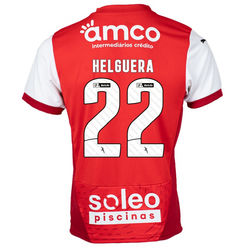 Kandiny Homme Maillot Thiago Helguera #22 Rouge Blanc Tenues Domicile 2024/25 T-Shirt