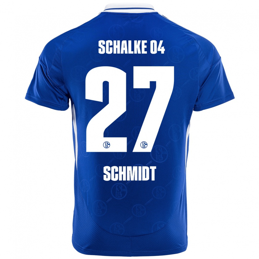 Kandiny Homme Maillot Tim Schmidt #27 Bleu Royal Tenues Domicile 2024/25 T-Shirt