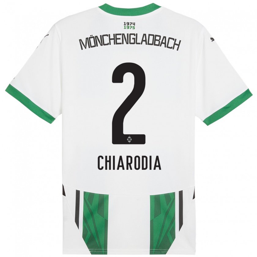 Kandiny Homme Maillot Fabio Chiarodia #2 Blanc Vert Tenues Domicile 2024/25 T-Shirt