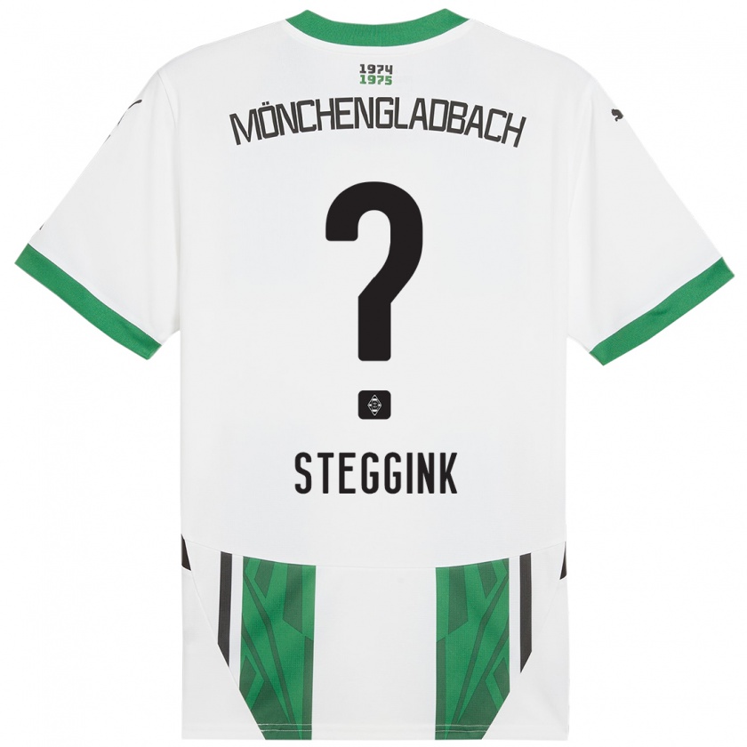 Kandiny Homme Maillot Lennart Steggink #0 Blanc Vert Tenues Domicile 2024/25 T-Shirt