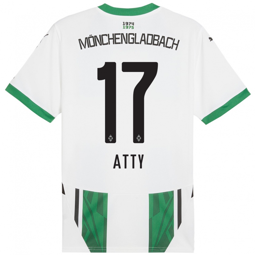 Kandiny Homme Maillot Yassir Atty #17 Blanc Vert Tenues Domicile 2024/25 T-Shirt