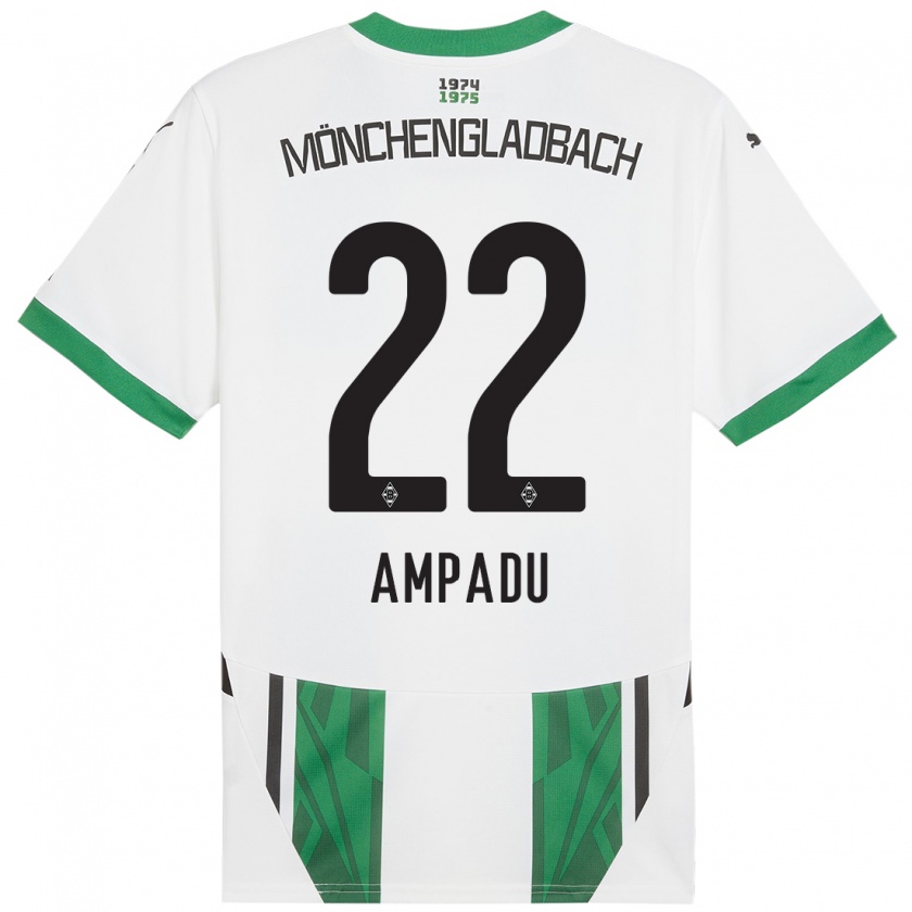 Kandiny Homme Maillot Leon Ampadu #22 Blanc Vert Tenues Domicile 2024/25 T-Shirt