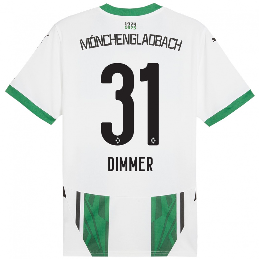 Kandiny Homme Maillot Florian Dimmer #31 Blanc Vert Tenues Domicile 2024/25 T-Shirt