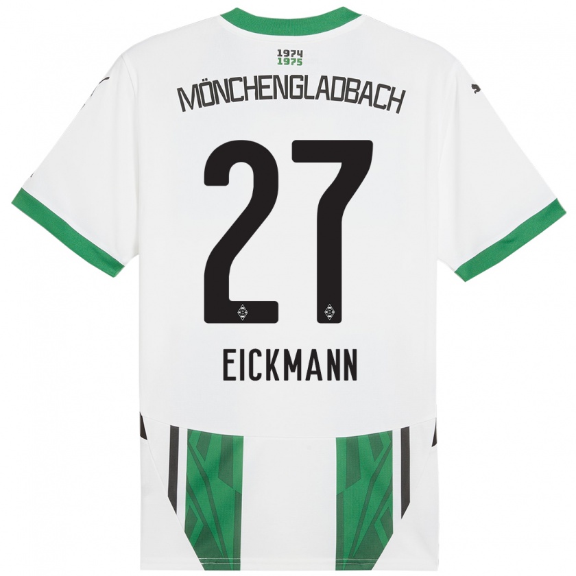 Kandiny Homme Maillot Mia Eickmann #27 Blanc Vert Tenues Domicile 2024/25 T-Shirt