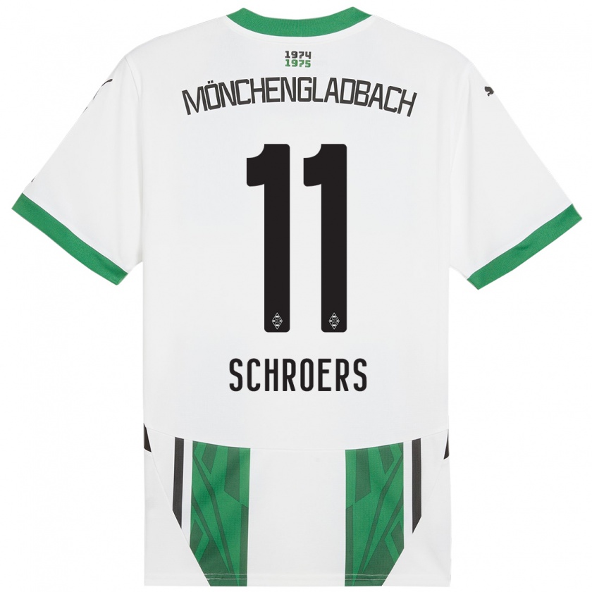 Kandiny Homme Maillot Mika Schroers #11 Blanc Vert Tenues Domicile 2024/25 T-Shirt