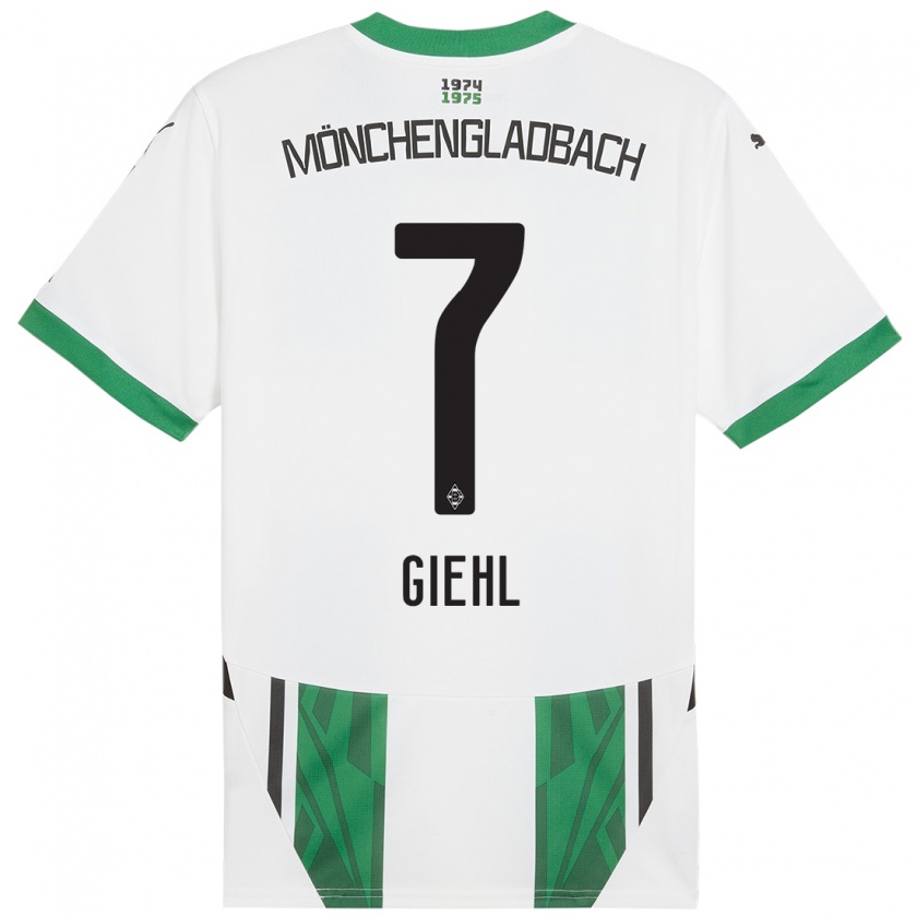 Kandiny Homme Maillot Madita Giehl #7 Blanc Vert Tenues Domicile 2024/25 T-Shirt