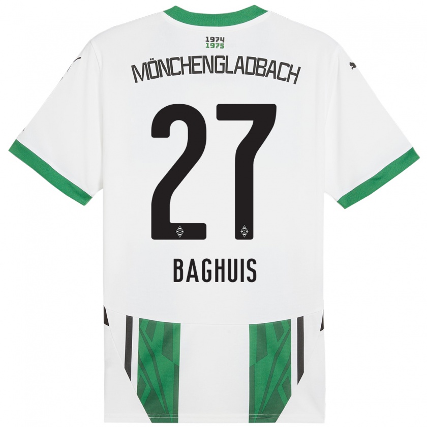 Kandiny Homme Maillot Chantal Baghuis #27 Blanc Vert Tenues Domicile 2024/25 T-Shirt