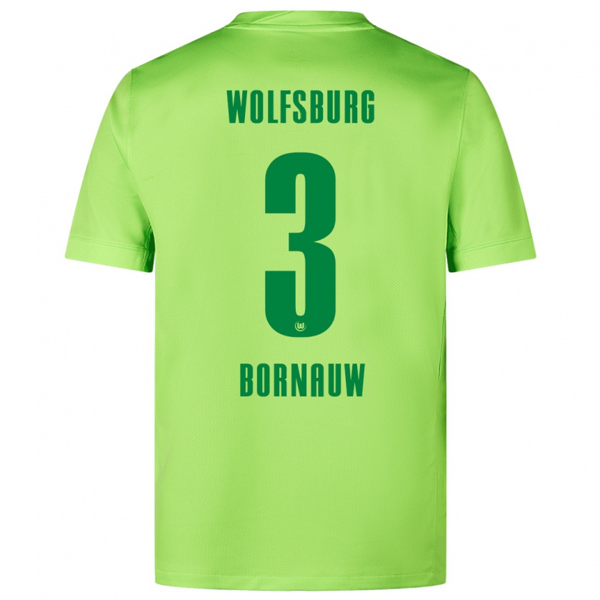 Kandiny Homme Maillot Sebastiaan Bornauw #3 Vert Fluo Tenues Domicile 2024/25 T-Shirt