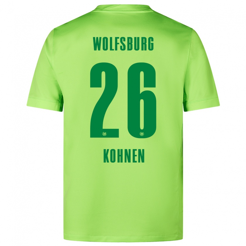 Kandiny Homme Maillot Ben Kohnen #26 Vert Fluo Tenues Domicile 2024/25 T-Shirt