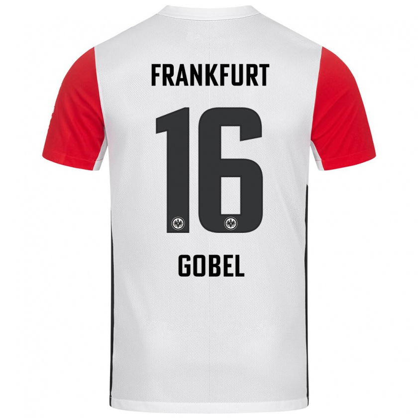 Kandiny Homme Maillot Marlon Göbel #16 Blanc Rouge Tenues Domicile 2024/25 T-Shirt