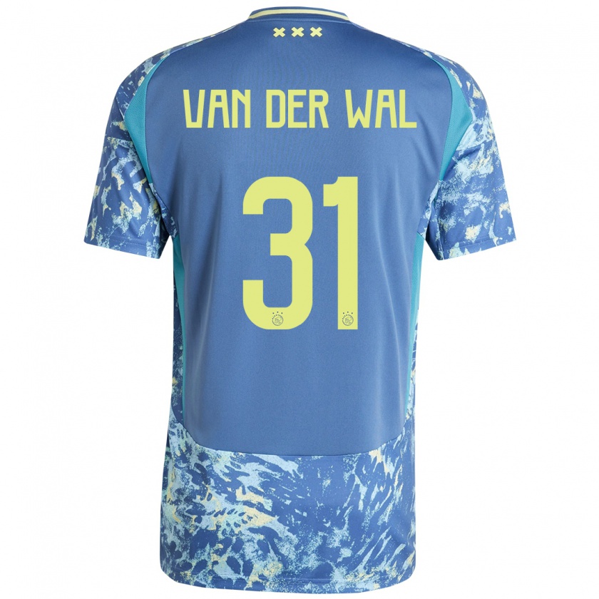 Kandiny Homme Maillot Dionne Van Der Wal #31 Gris Bleu Jaune Tenues Extérieur 2024/25 T-Shirt