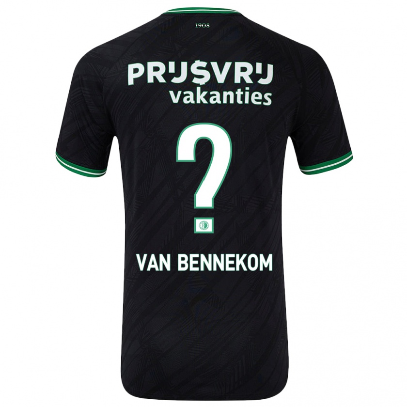 Kandiny Homme Maillot Duron Van Bennekom #0 Noir Vert Tenues Extérieur 2024/25 T-Shirt