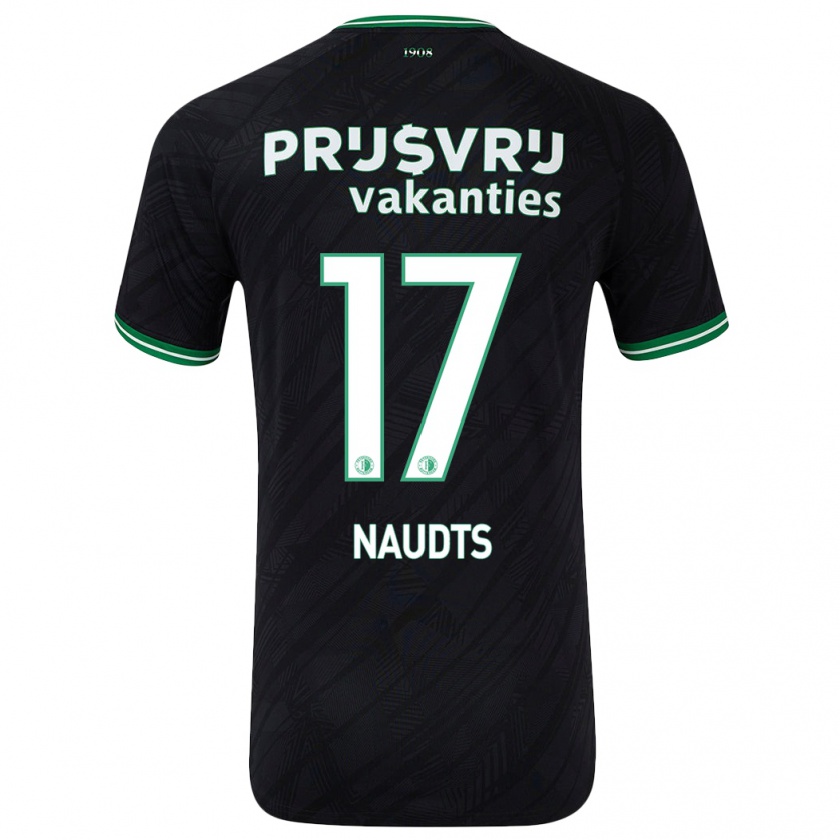 Kandiny Homme Maillot Jamir Naudts #17 Noir Vert Tenues Extérieur 2024/25 T-Shirt