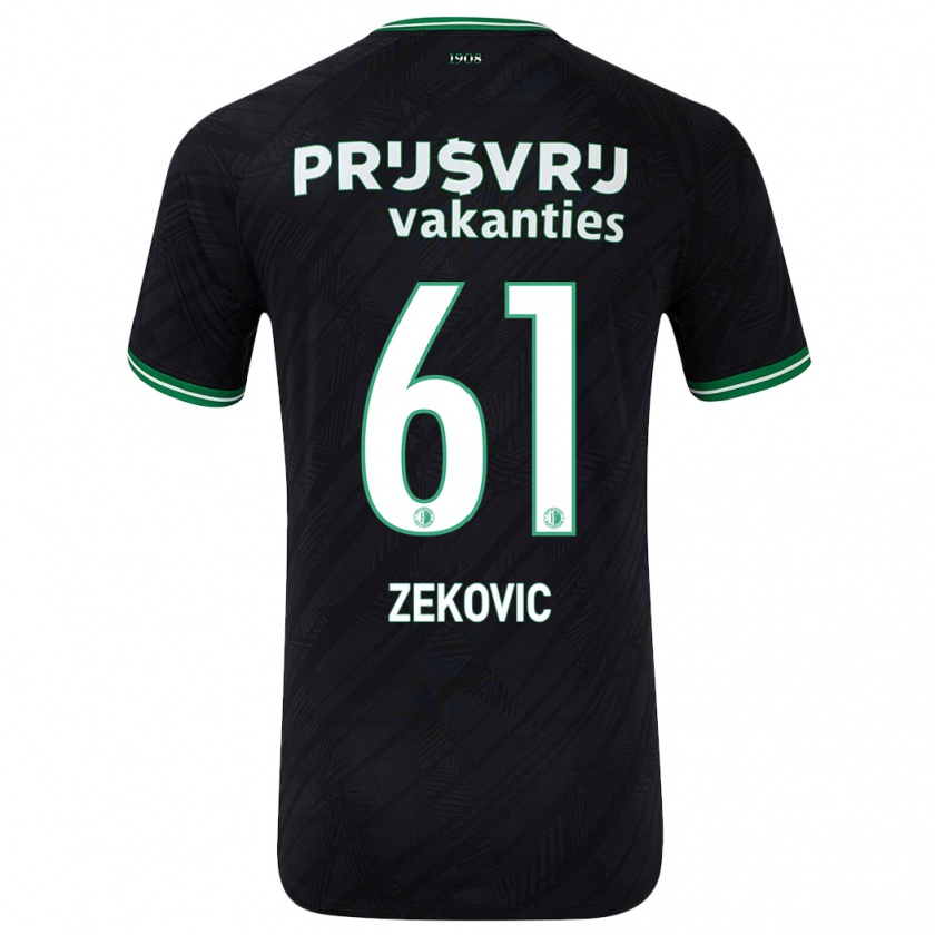 Kandiny Homme Maillot Aleks Zekovic #61 Noir Vert Tenues Extérieur 2024/25 T-Shirt