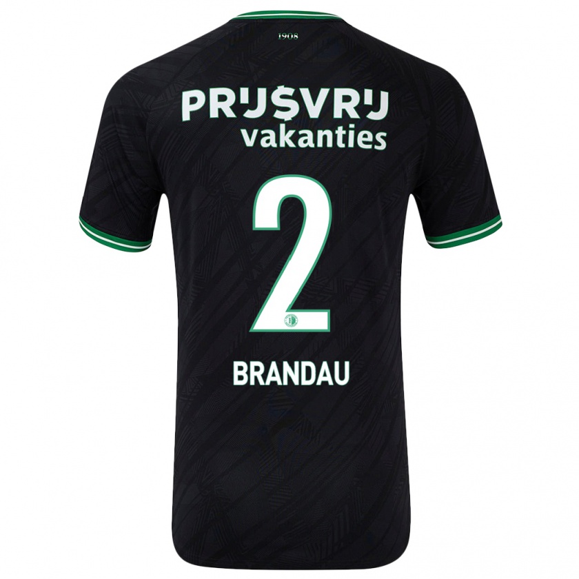 Kandiny Homme Maillot Justine Brandau #2 Noir Vert Tenues Extérieur 2024/25 T-Shirt