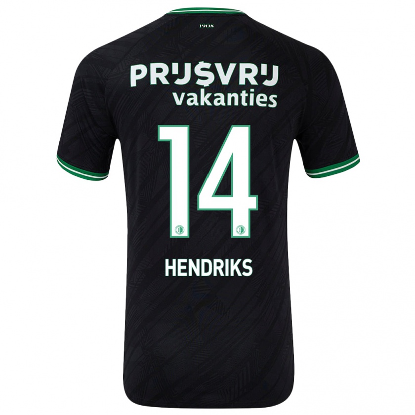 Kandiny Homme Maillot Kim Hendriks #14 Noir Vert Tenues Extérieur 2024/25 T-Shirt