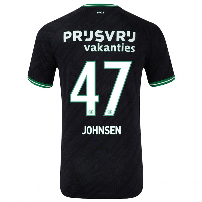 Kandiny Homme Maillot Mikael Torset Johnsen #47 Noir Vert Tenues Extérieur 2024/25 T-Shirt