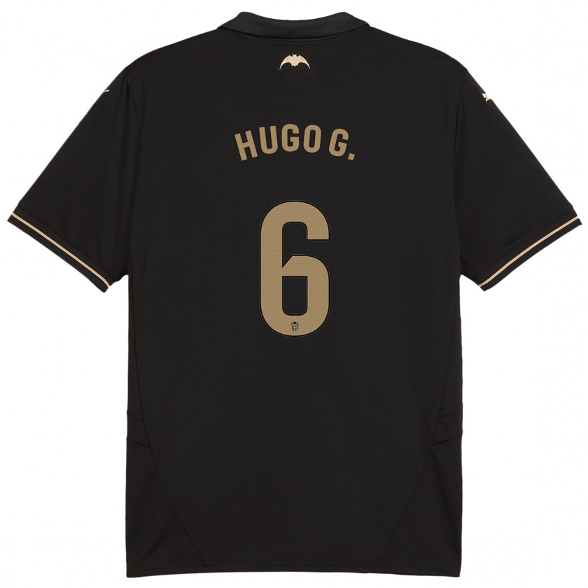 Kandiny Homme Maillot Hugo Guillamón #6 Noir Tenues Extérieur 2024/25 T-Shirt