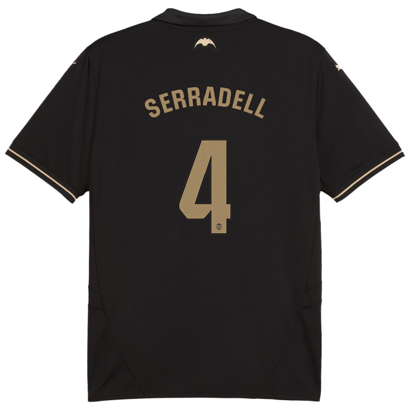 Kandiny Homme Maillot Álex Serradell #4 Noir Tenues Extérieur 2024/25 T-Shirt