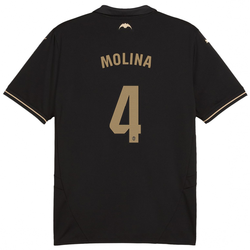 Kandiny Homme Maillot María Molina #4 Noir Tenues Extérieur 2024/25 T-Shirt