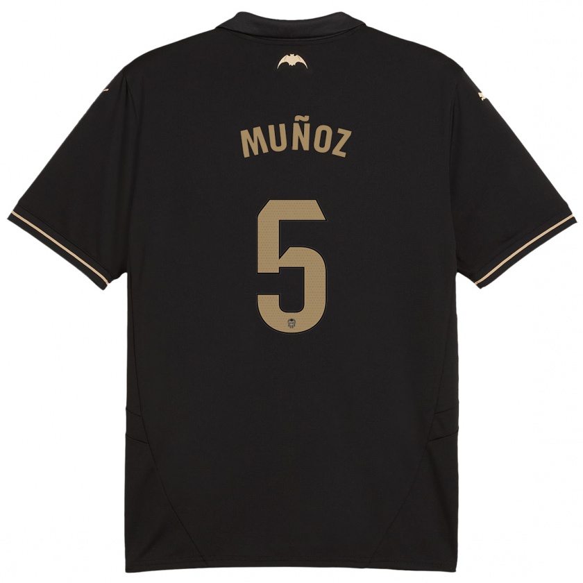 Kandiny Homme Maillot Iván Muñoz #5 Noir Tenues Extérieur 2024/25 T-Shirt