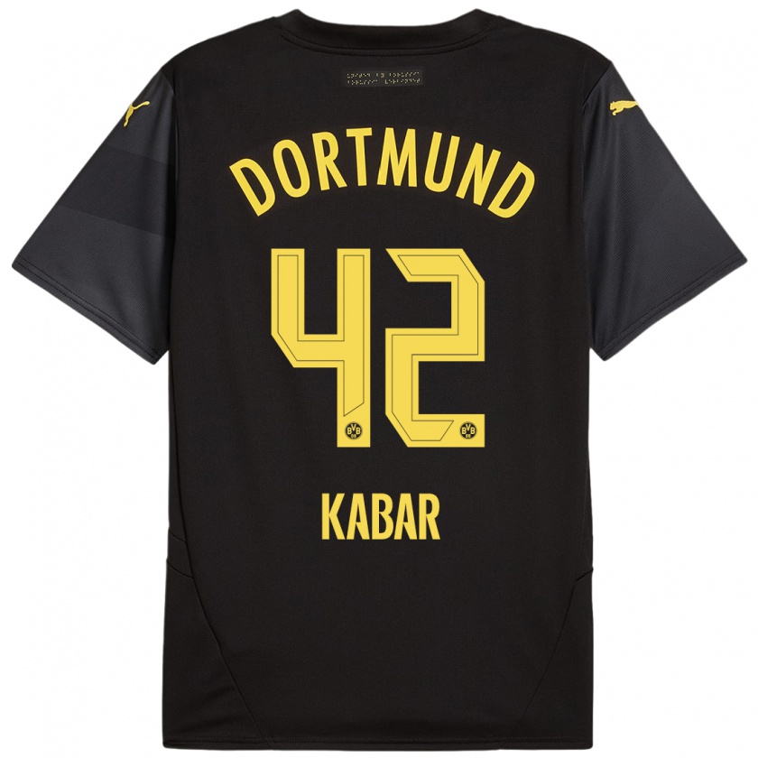 Kandiny Homme Maillot Almugera Kabar #42 Noir Jaune Tenues Extérieur 2024/25 T-Shirt