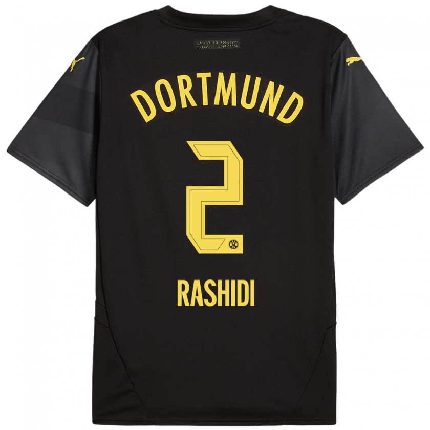 Kandiny Homme Maillot William Rashidi #2 Noir Jaune Tenues Extérieur 2024/25 T-Shirt