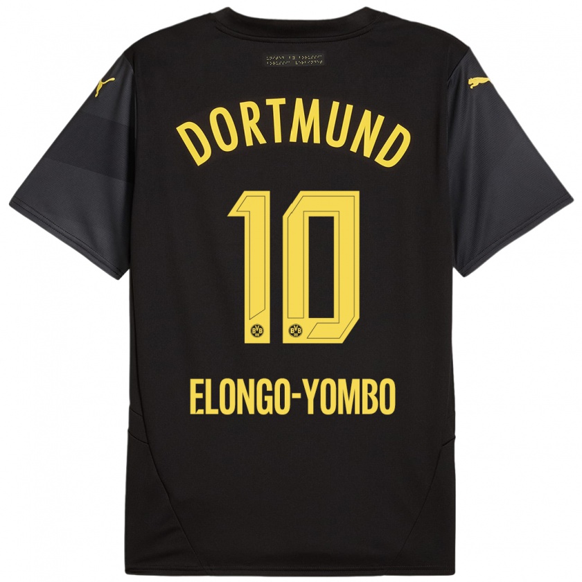 Kandiny Homme Maillot Rodney Elongo-Yombo #10 Noir Jaune Tenues Extérieur 2024/25 T-Shirt