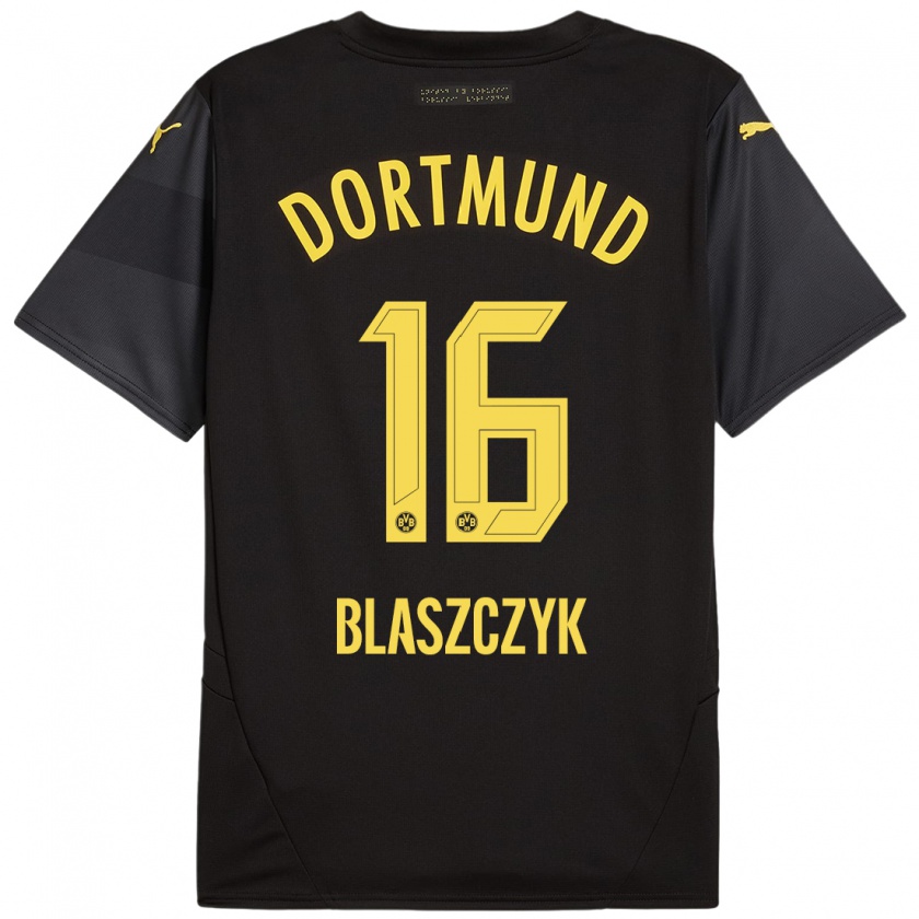 Kandiny Homme Maillot Oliwer Blaszczyk #16 Noir Jaune Tenues Extérieur 2024/25 T-Shirt