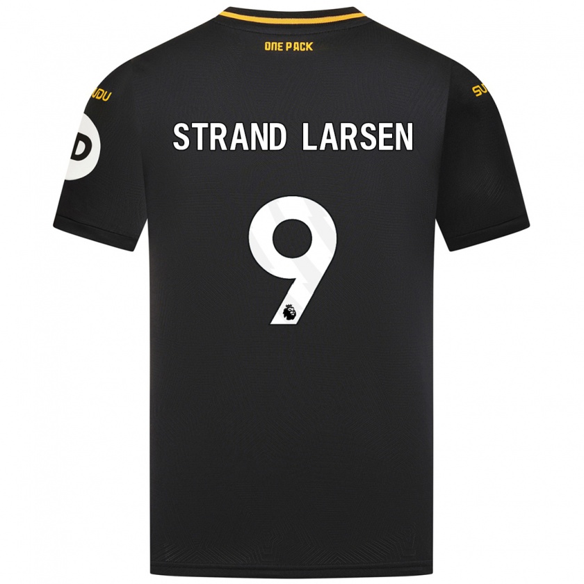 Kandiny Homme Maillot Jørgen Strand Larsen #9 Noir Tenues Extérieur 2024/25 T-Shirt