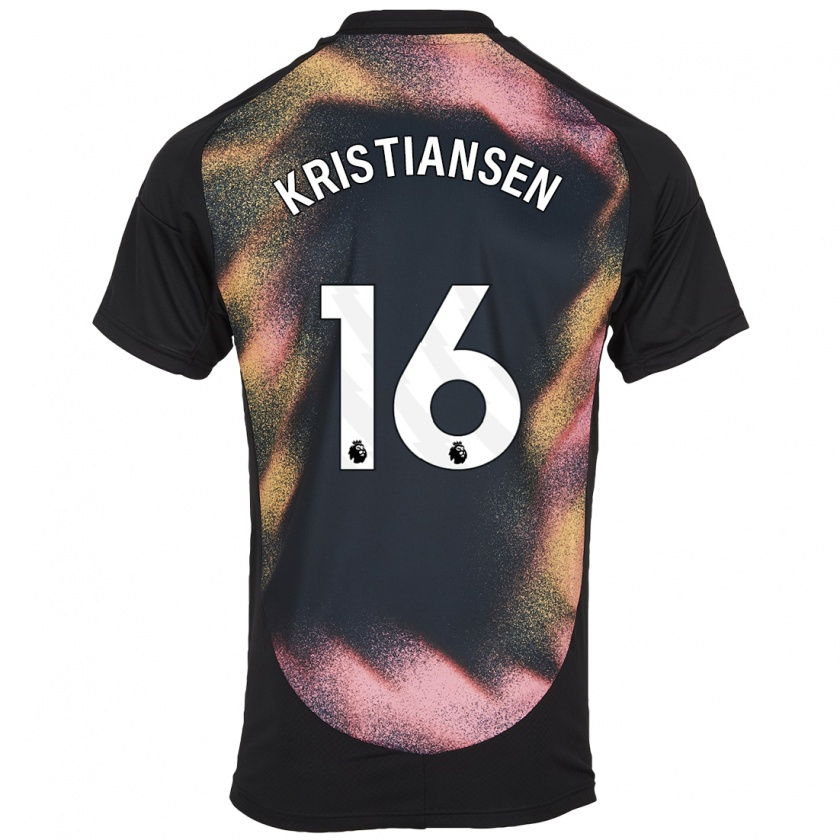 Kandiny Homme Maillot Victor Kristiansen #16 Noir Blanc Tenues Extérieur 2024/25 T-Shirt