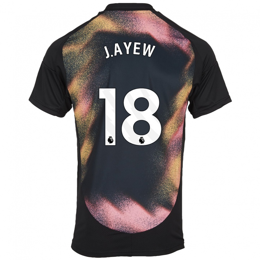 Kandiny Homme Maillot Jordan Ayew #18 Noir Blanc Tenues Extérieur 2024/25 T-Shirt