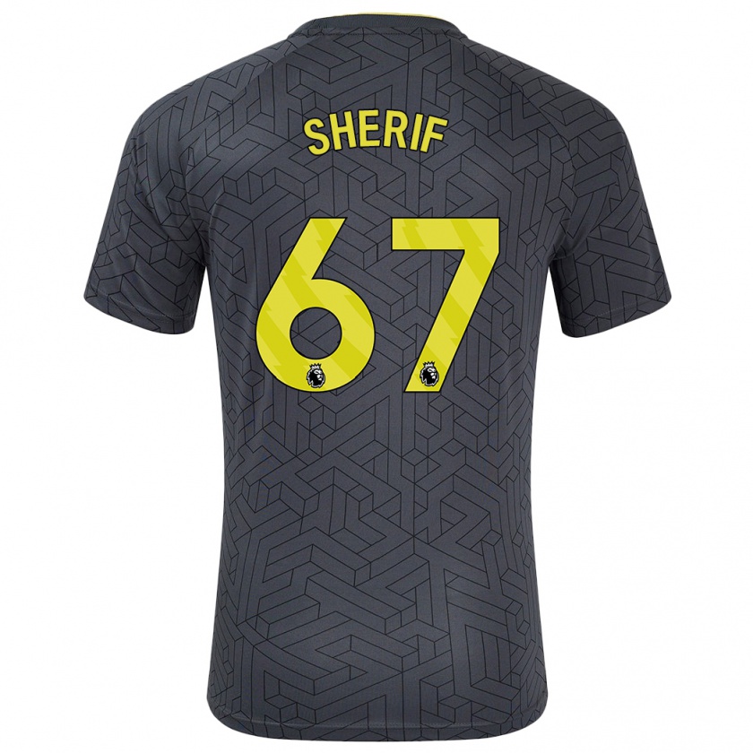 Kandiny Homme Maillot Martin Sherif #67 Noir Jaune Tenues Extérieur 2024/25 T-Shirt