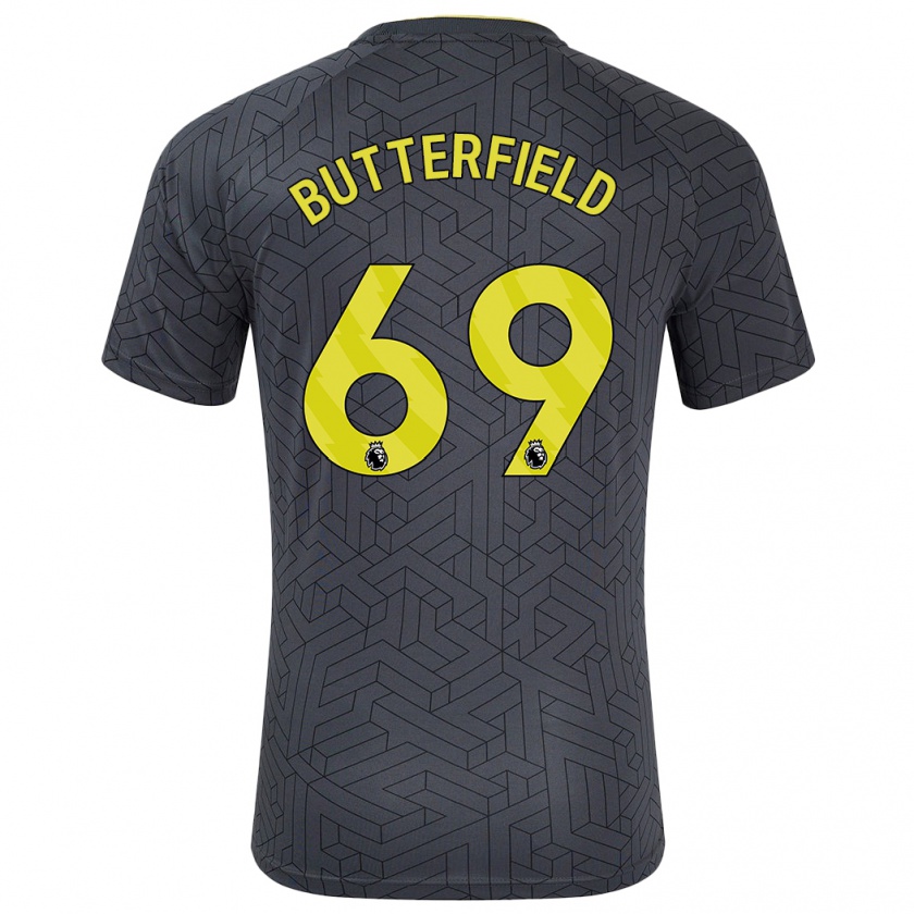 Kandiny Homme Maillot Luke Butterfield #69 Noir Jaune Tenues Extérieur 2024/25 T-Shirt