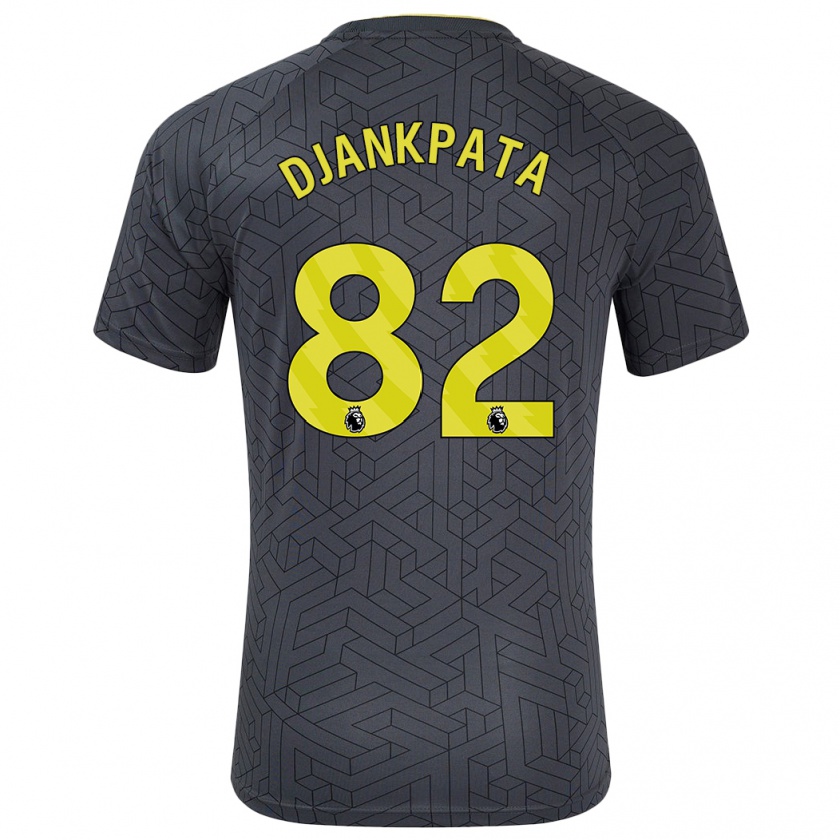 Kandiny Homme Maillot Halid Djankpata #82 Noir Jaune Tenues Extérieur 2024/25 T-Shirt