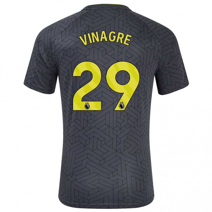 Kandiny Homme Maillot Ruben Vinagre #29 Noir Jaune Tenues Extérieur 2024/25 T-Shirt