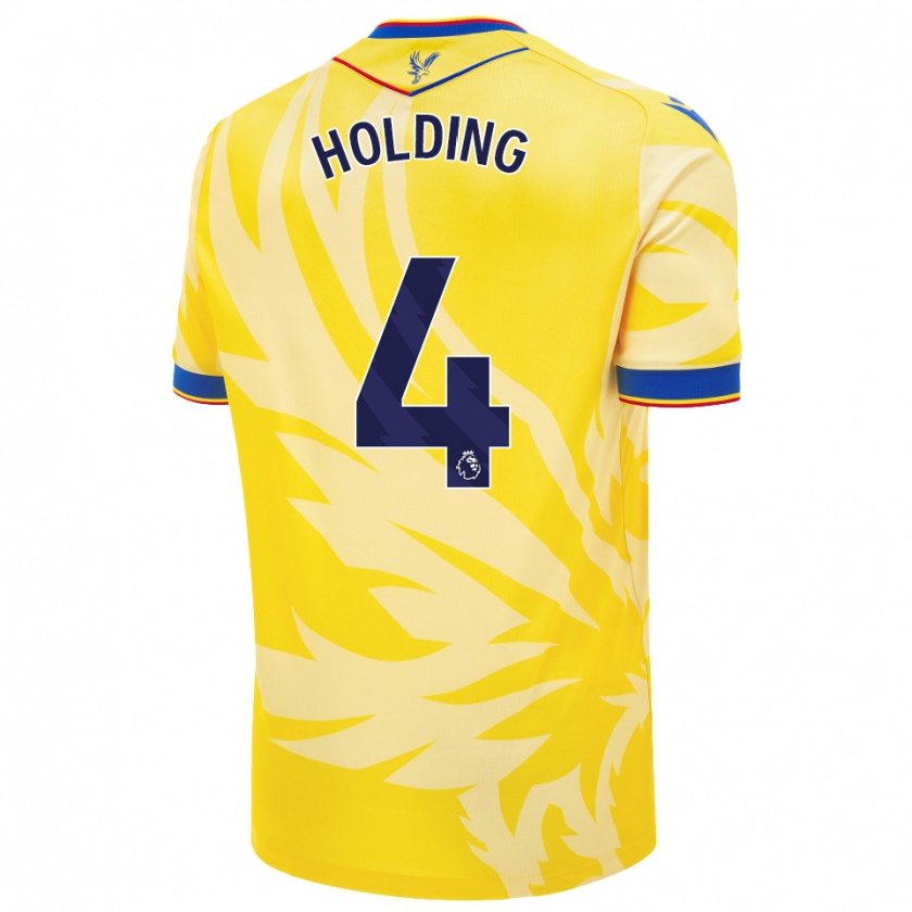 Kandiny Homme Maillot Rob Holding #4 Jaune Tenues Extérieur 2024/25 T-Shirt