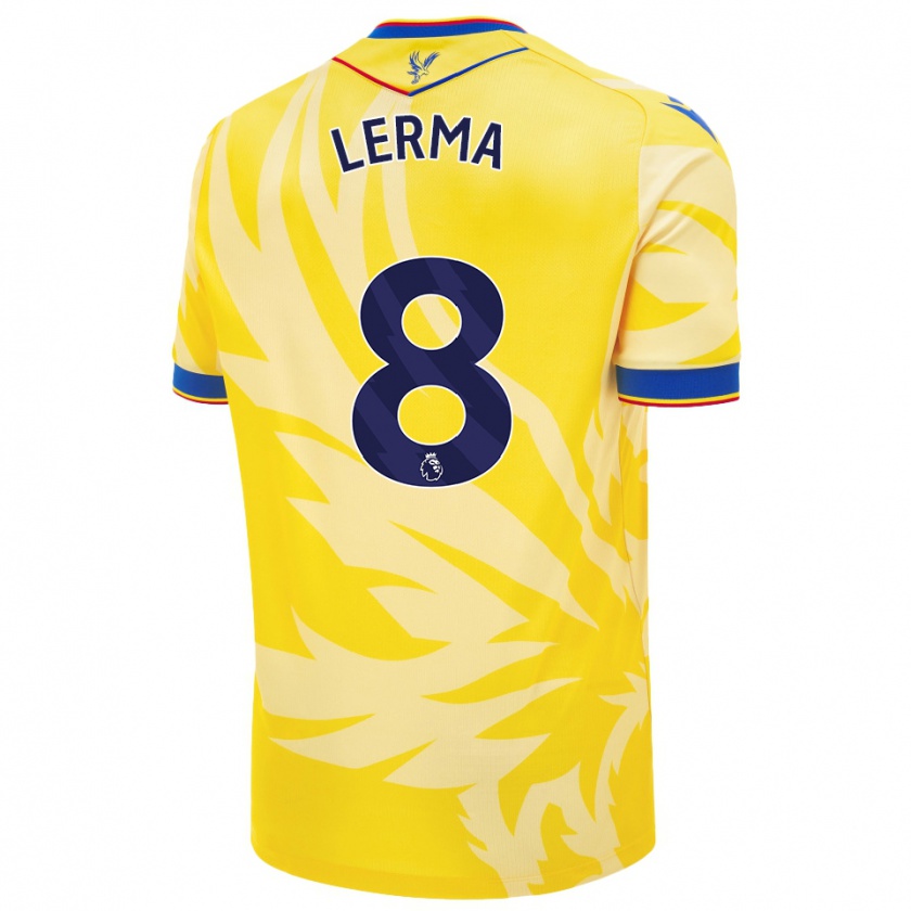 Kandiny Homme Maillot Jefferson Lerma #8 Jaune Tenues Extérieur 2024/25 T-Shirt