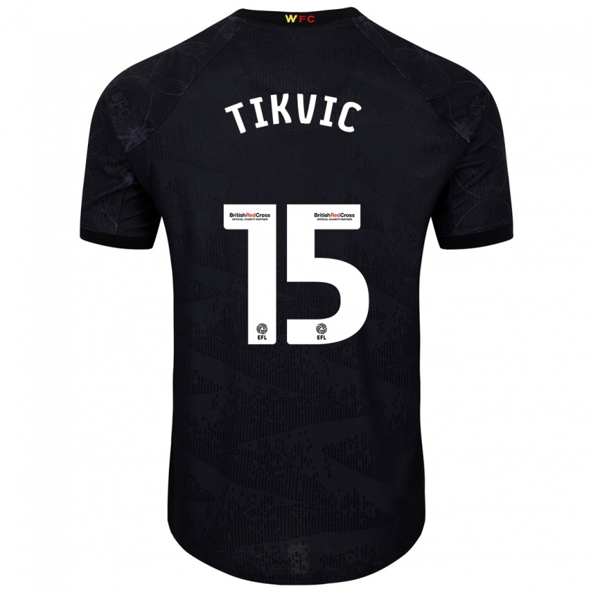 Kandiny Homme Maillot Antonio Tikvic #15 Noir Blanc Tenues Extérieur 2024/25 T-Shirt