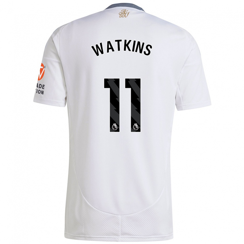 Kandiny Homme Maillot Ollie Watkins #11 Blanc Tenues Extérieur 2024/25 T-Shirt