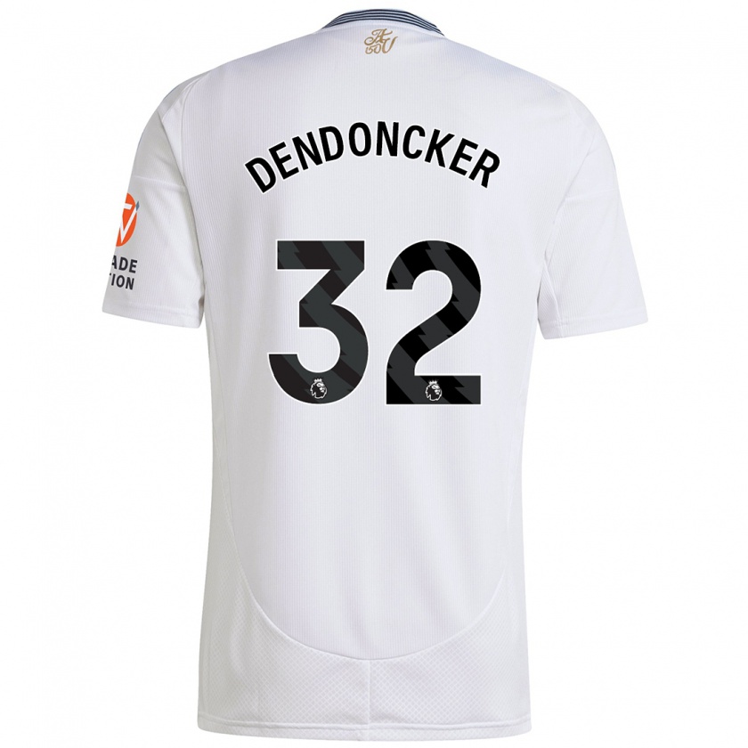 Kandiny Homme Maillot Leander Dendoncker #32 Blanc Tenues Extérieur 2024/25 T-Shirt