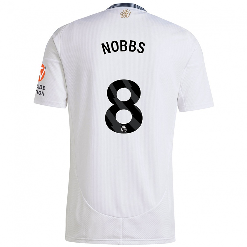 Kandiny Homme Maillot Jordan Nobbs #8 Blanc Tenues Extérieur 2024/25 T-Shirt