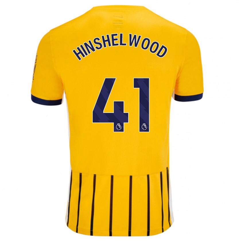 Kandiny Homme Maillot Jack Hinshelwood #41 Doré Bleu À Fines Rayures Tenues Extérieur 2024/25 T-Shirt