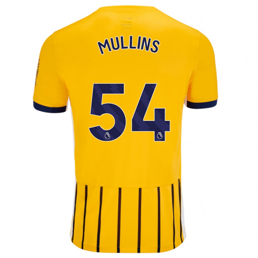 Kandiny Homme Maillot Jamie Mullins #54 Doré Bleu À Fines Rayures Tenues Extérieur 2024/25 T-Shirt