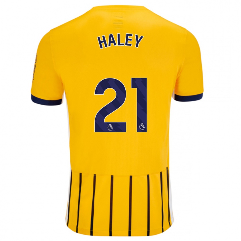 Kandiny Homme Maillot Madison Haley #21 Doré Bleu À Fines Rayures Tenues Extérieur 2024/25 T-Shirt