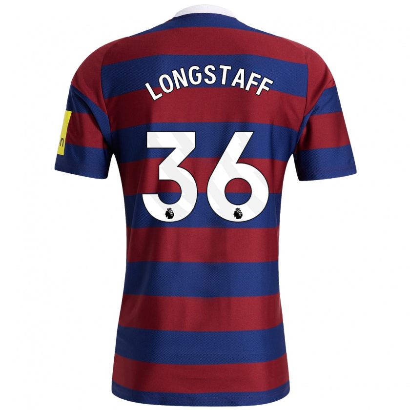 Kandiny Homme Maillot Sean Longstaff #36 Bordeaux Bleu Marine Tenues Extérieur 2024/25 T-Shirt