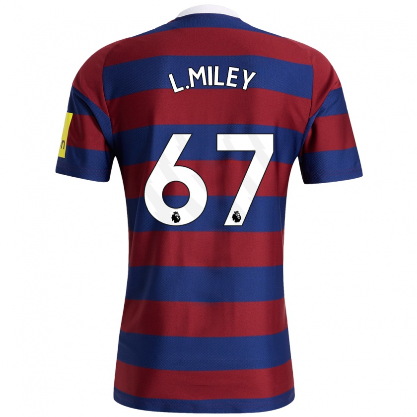 Kandiny Homme Maillot Lewis Miley #67 Bordeaux Bleu Marine Tenues Extérieur 2024/25 T-Shirt